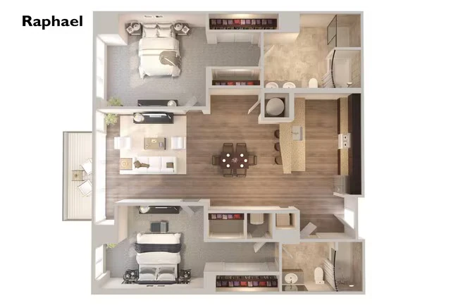 Raphael -  2 Bedrooms 2 Baths 22214 floor plan